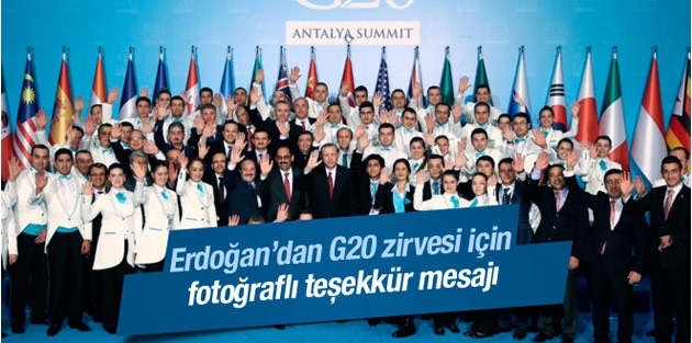 Cumhurbaşkanı Erdoğan'dan G20 teşekkürü