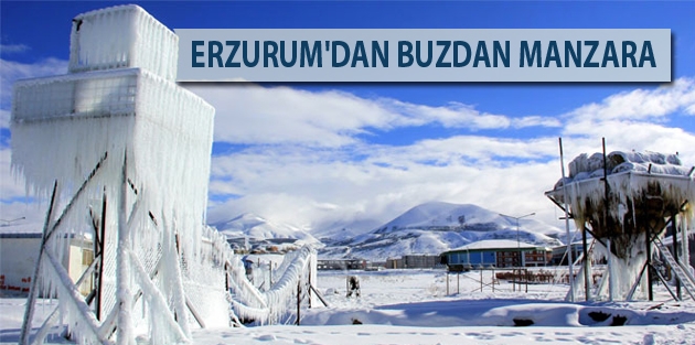 Erzurum'dan buzdan manzara