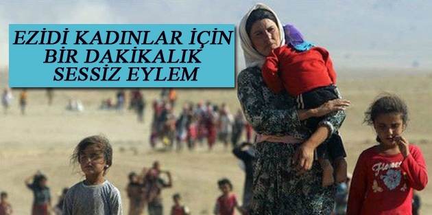 Ezidi kadınlar için bir dakikalık sessiz eylem