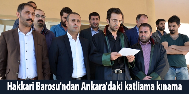 Hakkari Barosu'ndan Ankara'daki katliama kınama