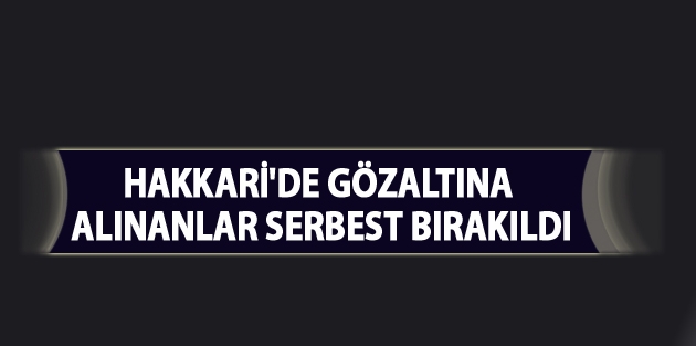 Hakkari'de Gözaltına Alınanlar Serbest Bırakıldı