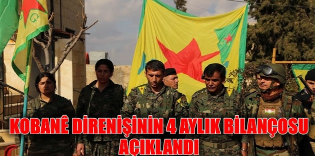 Kobanê direnişinin 4 aylık bilançosu açıklandı