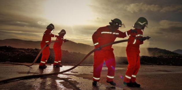 Madende yangın tatbikatı