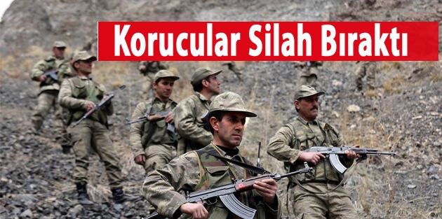 Operasyona çıkmak istemeyen korucular silah bıraktı