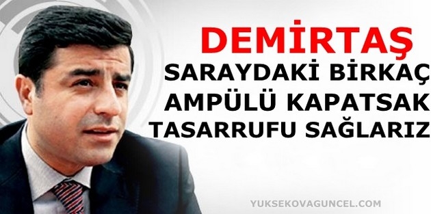 “Saraydaki birkaç ampulü kapatsak, tasarrufu sağlarız”