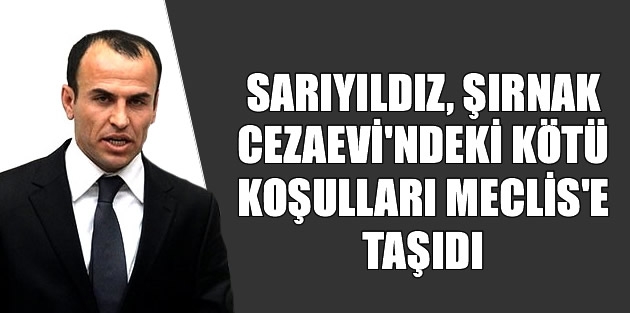 Sarıyıldız, Şırnak Cezaevi'ndeki kötü koşulları Meclis'e taşıdı