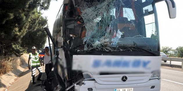 Tekirdağ'da yolcu otobüsü tankere çarptı: 10 yaralı
