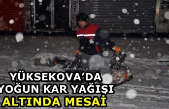 Yüksekova’da yoğun Kar Yağışı Altında Mesai
