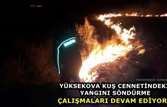 Yüksekova Kuş Cennetindeki Yangını Söndürme Çalışmaları Devam Ediyor
