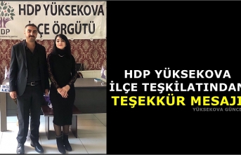 HDP Yüksekova ilçe teşkilatından Teşekkür Mesajı