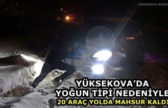 Yüksekova'da yoğun tipi nedeniyle 20 araç mahsur kaldı