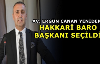 Av. Ergün Canan Yeniden Hakkari Baro Başkanı Seçildi
