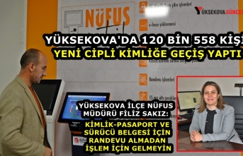 Yüksekova'da 120 Bin 558 Kişi Yeni Cipli Kimliğe...