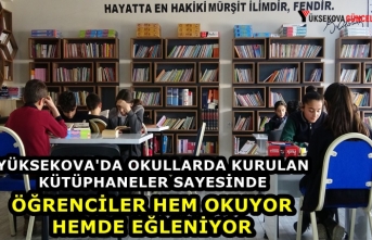 Yüksekova'da Okullarda Kurulan Kütüphaneler Sayesinde Öğrenciler Hem Okuyor Hemde Eğleniyor