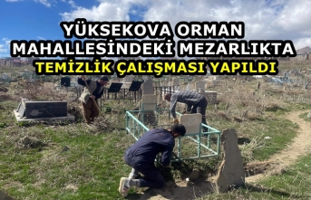 Yüksekova Orman Mahallesindeki Mezarlıkta Temizlik Çalışması Yapıldı