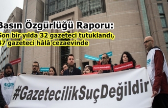 Basın Özgürlüğü Raporu: Son bir yılda 32 gazeteci tutuklandı, 47 gazeteci hâlâ cezaevinde