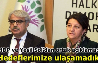 HDP ve Yeşil Sol’dan ortak açıklama: Hedeflerimize ulaşamadık