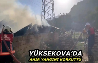 Yüksekova’da Ahır Yangını Korkuttu