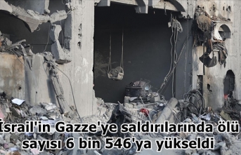 İsrail'in Gazze'ye saldırılarında ölü sayısı 6 bin 546'ya yükseldi