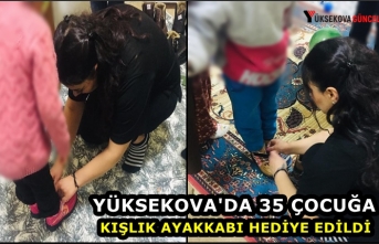 Yüksekova'da 35 Çocuğa Kışlık Ayakkabı Hediye Edildi