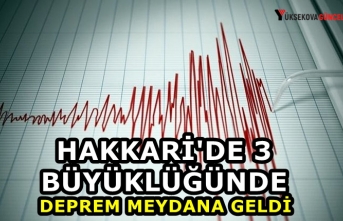 Hakkari'de 3 büyüklüğünde deprem