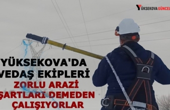 Yüksekova’da VEDAŞ Ekipleri Zorlu Arazi Şartları Demeden Çalışıyorlar