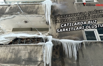 Yüksekova'da Soğuk Havalar Etkili oldu: Çatılarda...