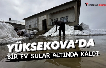 Yüksekova’da bir ev sular altında kaldı