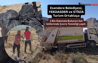 Esendere Belediyesi, YEKDASDER ve STİGİA Turizm Ortaklaşa 3 Bin Rakımda Bulunan Sat Göllerinde Çevre Temizliği yaptı