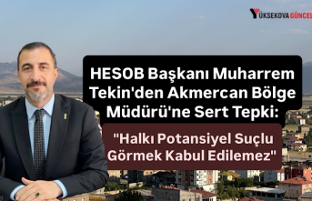 HESOB Başkanı Muharrem Tekin'den Akmercan Bölge Müdürü'ne Sert Tepki: "Halkı Potansiyel Suçlu Görmek Kabul Edilemez"