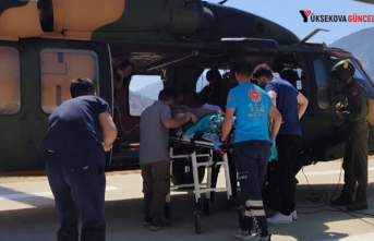 Şemdinli'de Helikopter Ambulans 27 haftalık...