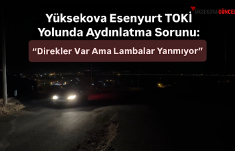 Yüksekova Esenyurt TOKİ Yolunda Aydınlatma Sorunu: “Direkler Var Ama Lambalar Yanmıyor”