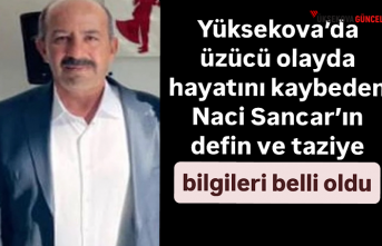 Yüksekova’da üzücü olayda hayatını kaybeden Naci Sancar’ın defin ve taziye bilgileri belli oldu