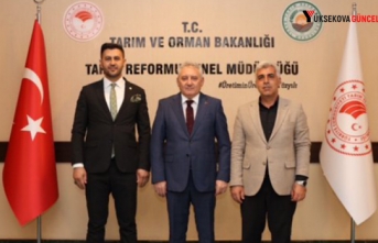 Başkan Geçirgen ile Muhtar Sakin’den Tarım ve Orman Bakanlığı Tarım Reformu Genel Müdürü Yıldız’a Ziyaret