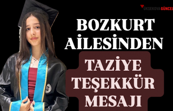Bozkurt Ailesinden Taziye Teşekkür Mesajı