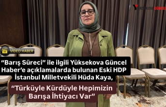 “Barış Süreci” ile ilgili Yüksekova Güncel Haber’e açıklamalarda bulunan Eski HDP İstanbul Milletvekili Hüda Kaya, “Türküyle Kürdüyle Hepimizin Barışa İhtiyacı Var”