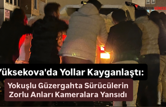 Yüksekova'da Yollar Kayganlaştı: Yokuşlu Güzergahta Sürücülerin Zorlu Anları Kameralara Yansıdı