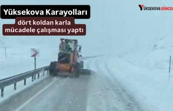 Yüksekova Karayolları dört koldan karla mücadele çalışması yaptı