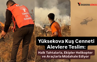 Yüksekova Kuş Cenneti Alevlere Teslim: Halk Tahtalarla, Ekipler Helikopter ve Araçlarla Müdahale Ediyor