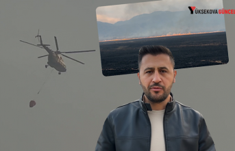 Yüksekova Kuş Cenneti'ndeki yangına iki helikopter havadan müdahale etti: Ovanın bir kısmı küle döndü