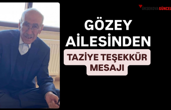 Gözey Ailesinden Taziye Teşekkür Mesajı