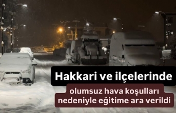 Hakkari ve ilçelerinde eğitime kar engeli