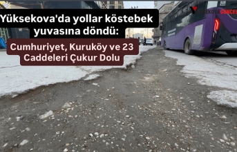 Yüksekova'da yollar köstebek yuvasına döndü: Cumhuriyet, Kuruköy ve 23 Nisan Caddeleri Çukur Dolu