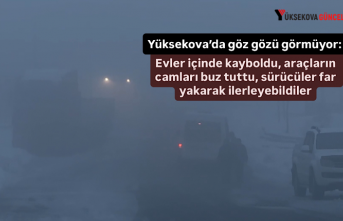 Yüksekova’da göz gözü görmüyor: Evler içinde kayboldu, araçların camları buz tuttu, sürücüler far yakarak ilerleyebildiler