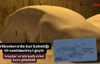 Yüksekova’da kar kalınlığı 40 santimetreyi geçti: Araçlar ve tek katlı evler kara gömüldü