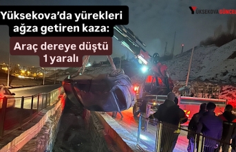 Yüksekova’da yürekleri ağza getiren kaza: Araç dereye düştü, 1 yaralı