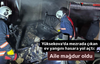 Yüksekova’da mezrada çıkan ev yangını hasara...