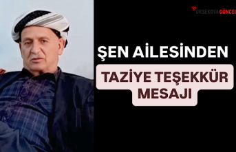 Şen Ailesinden Taziye Teşekkür Mesajı