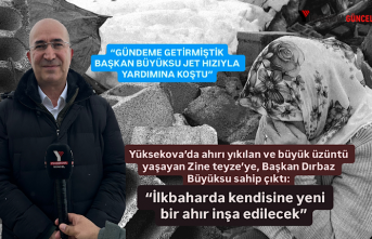 Yüksekova’da ahırı yıkılan ve büyük üzüntü...