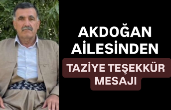 Akdoğan Ailesinden Taziye Teşekkür Mesajı